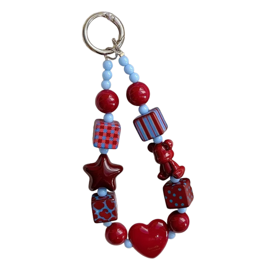 Bear Heart Phone Pendant Keychain